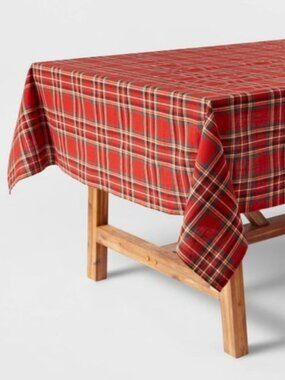 Threshold Oblong Tablecloth 56'x100' Tartan Plaid Cotton